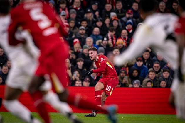 Alexis Mac Allister of Liverpool during a match between Liverpool and Real Madrid as part of UEFA Champions League at Anfield Stadium on November 27, 2024 in Liverpool, Englandl. (Richard Callis SPP) Copyright: xRichardxCallisx xSPPx spp-en-RiCaSp-rmfc_271124-1234