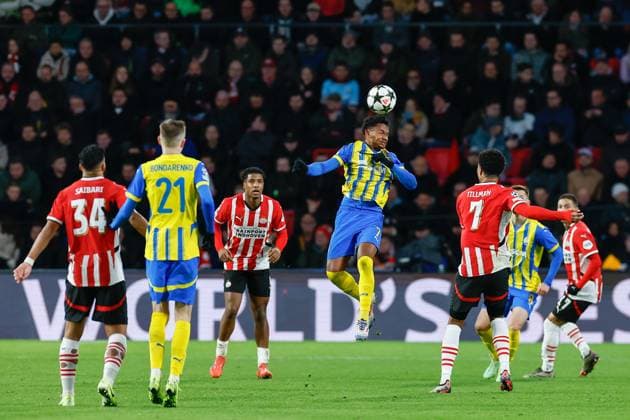 EINDHOVEN, 27-11-2024, Philips Stadium, UEFA Champions League season 2024 25, match between PSV and Sjachtar Donetsk, Sjachtar Donetsk player Eguinaldo PSV - Sjachtar Donetsk  x26840005x Copyright: