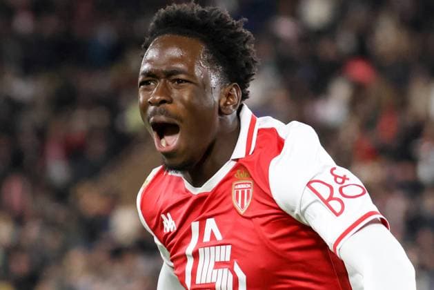 Soungoutou Magassa ( 88 - AS Monaco) celebrates his goal during Monaco vs Benfica, UEFA Champions League football match in Monaco, Principality of Monaco, November 27 2024  Copyright: xNicolaxMastronardi IPAxSportx xix xx IPA_51922629 IPA_Agency_IPA51922629