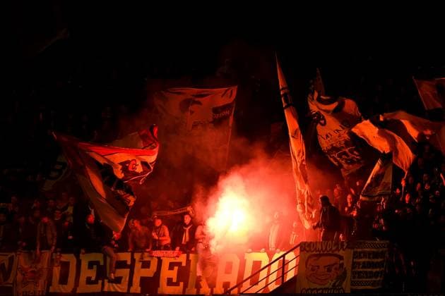 Zagreb, Croatia, November 27th 2024: Borussia Dortmund fans celebrate score during the UEFA Champions League, League phase, match between Dinamo Zagreb and Borussia Dortmund at Stadium Maksimir, Zagreb, Croatia. (Natasa Kupljenik SPP) Copyright: xNatasaxKupljenikx xSPPx spp-en-NaKuSp-NNR_1266