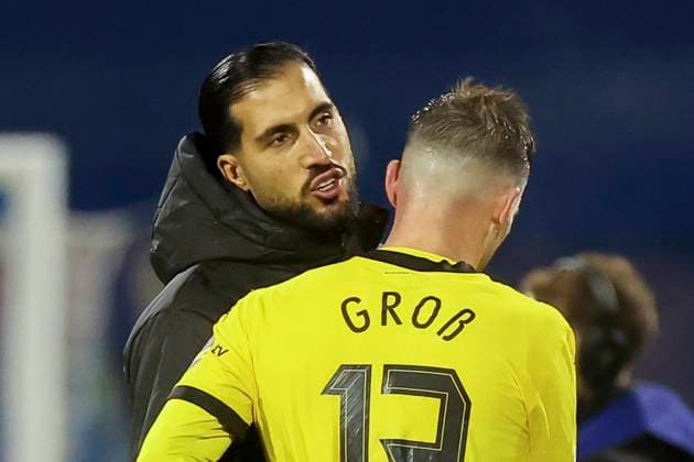 Emre Can Borussia Dortmund and Pascal Gross Borussia Dortmund talk together, UEFA Champions League 2024 25 League Phase MD5, GNK Dinamo v Borussia Dortmund, Stadion Maksimir on November 27, 2024 in Zagreb, Croatia Photo by Marco Steinbrenner DeFodi Images Emre Can Borussia Dortmund and Pascal Gross Borussia Dortmund talk together, UEFA Champions League 2024 25 League Phase MD5, GNK Dinamo v Borussia Dortmund, Stadion Maksimir, November 27, 2024 in Zagreb, Croatia Photo by Marco Steinbrenner DeFodi Images Defodi 700 zagreb bvb 20241127 095 Defodi-700