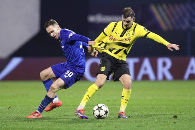 Zagreb, Croatia, 271124. Players Marko Rog and Pascal Gross at the match of the 5th round of the UEFA Champions League, GNK Dinamo - Borussia Dortmund. Photo: Josip Bandic CROPIX Zagreb Copyright: xxJosipxBandicx xCROPIXx jb_dinamo_borussia40-271124