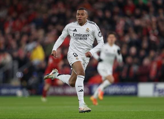 - Liverpool v Real Madrid, UEFA Champions League, League Phase, Anfield Stadium, Liverpool, UK - 27th November 2024. Daniel Weir Crystal Pix Kylian Mbappe of Real Madrid. - Liverpool v Real Madrid, UEFA Champions League, League Phase, Anfield Stadium, Liverpool, UK - 27th November 2024. Daniel Weir Crystal Pix Liverpool Anfield Stadium UK Copyright: xDanxWeirx CP_Liverpool_Real_Madrid_47