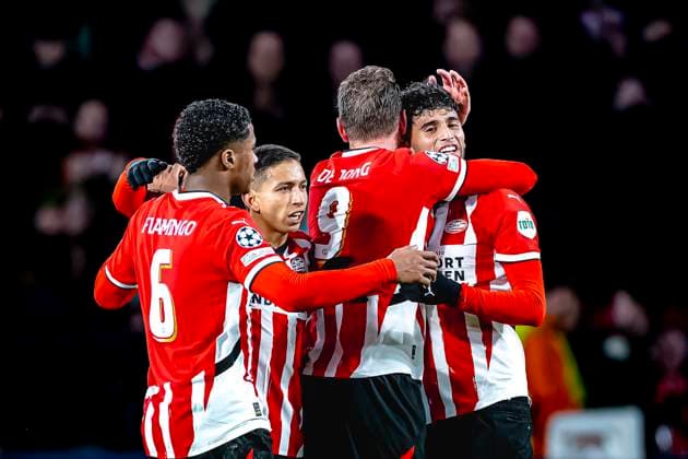 PSV Eindhoven forwarder Ricardo Pepi celebrating the goalduring the match PSV Shakhtar at the Philips stadium for the UEFA Champions League phase Matchday 5 season 2024 2025 in EINDHOVEN, Netherlands on 27 november 2024, photo by Marcel van Dorst EYE4images DeFodi Images Defodi 746 202122 Defodi-746