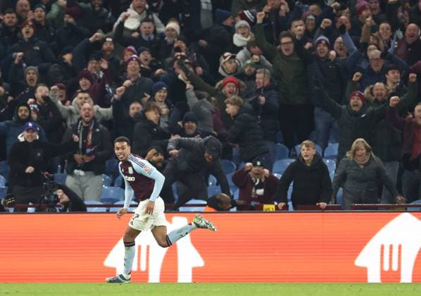 Aston Villa v Juventus FC Champions League 27 11 2024. Morgan Rogers of Aston Villa celebrates a goal which is later dissallowed during the Champions League match between Aston Villa and Juventus FC at Villa Park, Birmingham, England on 27 November 2024. Birmingham Villa Park West Midlands England Editorial use only , Copyright: xRyanxBrownex PSI-20893-0112