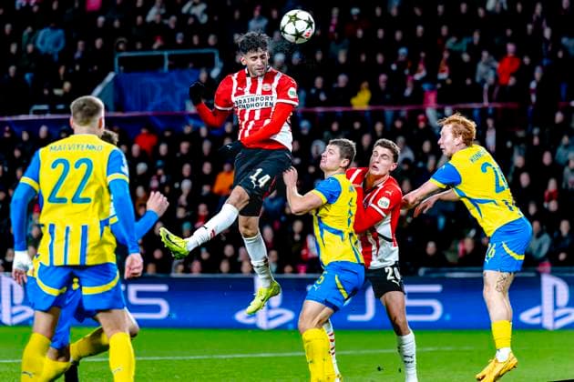 PSV Eindhoven forwarder Ricardo Pepi during the match PSV Shakhtar at the Philips stadium for the UEFA Champions League phase Matchday 5 season 2024 2025 in EINDHOVEN, Netherlands on 27 november 2024, photo by Marcel van Dorst EYE4images DeFodi Images Defodi 746 202100 Defodi-746