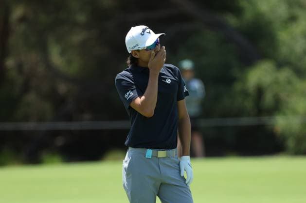 GOLF AUSTRALIAN OPEN, Min Woo Lee reacts on day one of the ISPS HANDA Australian Open at Kingston Heath Golf Club in Melbourne, Thursday, November 28, 2024. ( NO ARCHIVING, EDITORIAL USE ONLY, NO USE IN BOOKS WITHOUT CONSENT MELBOURNE VICTORIA AUSTRALIA  Copyright: xCONxCHRONISx 20241128116244231926