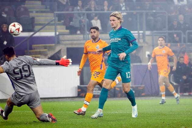 RSC Anderlecht v FC Porto - UEFA Europa League ANDERLECHT, BELGIUM - NOVEMBER 28 : Zaidu defender of FC Porto during the UEFA Europa League 2024 25 League Phase MD5 match between RSC Anderlecht and FC Porto on November 28, 2024 in Anderlecht, Belgium, 28 11 2024 Anderlecht Belgium  Copyright: xJanxDexMeuleneirx