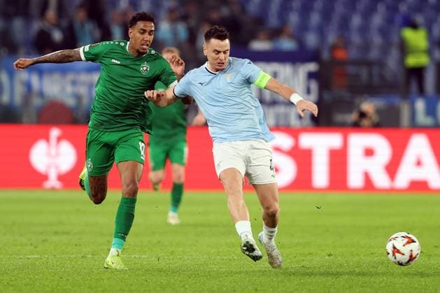 UEFA Europa League - SS Lazio vs Ludogorets Razgrad at Olympic Stadium in Rome on 28th November 2024 Rome, Italy 28.11.2024: Rwan Cruz of Ludogorets , Patric of Lazio during the Uefa Europa League 2024-2025, day 5, football match between SS Lazio vs Ludogorets Razgrad at Olympic Stadium in Rome. Rome Olympic italy italy Copyright: xmarcoxiacobucci