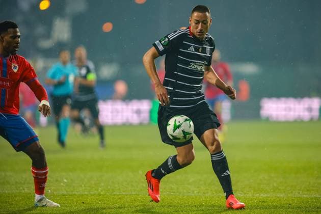 SOCCER - UEFA ECL, Banja Luka vs LASK BANJA LUKA,BOSNIA AND HERZEGOVINA,28.NOV.24 - SOCCER - UEFA Conference League, FK Borac Banja Luka vs Linzer ASK. Image shows Marin Ljubicic (LASK).  GEPAxpictures xManuelxBinder