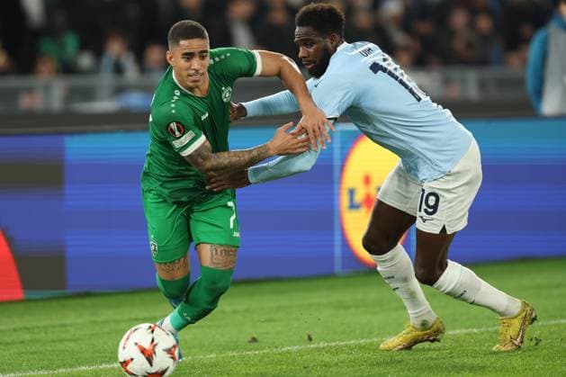 UEFA Europa League - SS Lazio vs Ludogorets Razgrad at Olympic Stadium in Rome on 28th November 2024 Rome, Italy 28.11.2024: Erick Marcus of Ludogorets , Boulaye Dia of Lazio during the Uefa Europa League 2024-2025, day 5, football match between SS Lazio vs Ludogorets Razgrad at Olympic Stadium in Rome. Rome Olympic italy italy Copyright: xmarcoxiacobucci