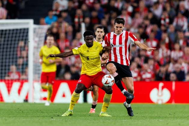 241128 Michael Baidoo of Elfsborg during the Europa League match between Athletic Bilbao and Elfsborg on November 28, 2024 in Bilbao Photo Bildbyran EXT BILDBYRAN kod XY XZ0198 fotboll football soccer fotball uefa europa league europa league athletic bilbao elfsborg bbeng  Copyright: BILDBYRANxEXT BB241128BB896