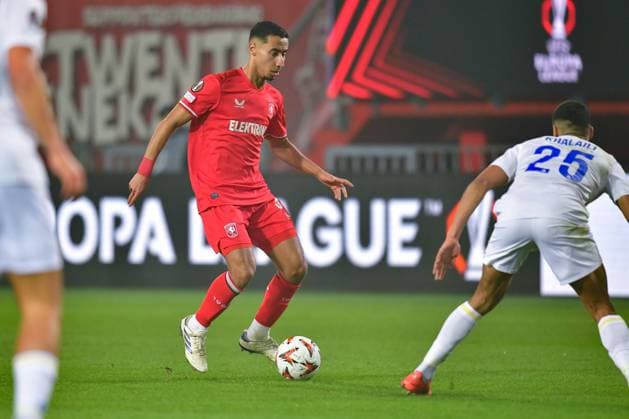 ENSCHEDE, Stadium Grolsch Veste, 28-11-2024 , season 2024 2025, Europa League during the match Twente - Union Saint Gilloise, FC Twente player Anass Salah-Eddine Twente - Union Saint Gilloise  x26845835x Copyright: