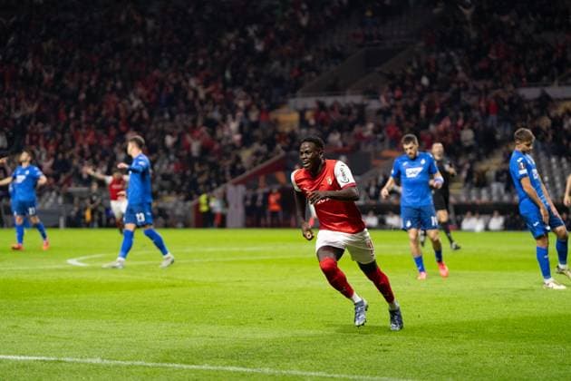 jogo Roger Fernandes do Sporting Clube de Braga a celebrar um golo no jogo SC Braga vs TSG Hoffenein cidade estadio Portugal Copyright: xSmileShutter8x