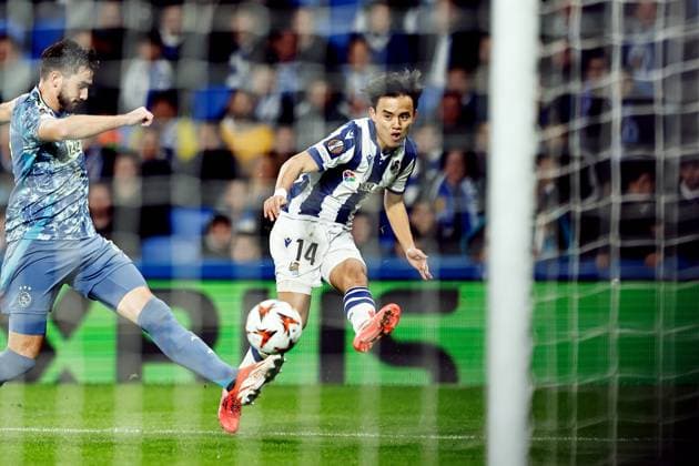 Takefusa Kubo (Sociedad), NOVEMBER 28, 2024 - Football Soccer : UEFA Europa League League phase match day 5 between Real Sociedad 2-0 AFC Ajax at the Reale Arena in San Sebastian, Spain. Noxthirdxpartyxsales  (274701664)