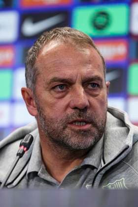November 29, 2024, Sant Joan Despi, Barcelona, SPAIN: Hansi Flick, head coach of FC Barcelona, Barca attends his press conference, PK, Pressekonferenz during the training day of FC Barcelona ahead the Spanish League, La Liga EA Sports, football match against UD Las Palmas at Ciudad Esportiva Joan Gamper on November 29, 2024 in Sant Joan Despi, Barcelona, Spain. Sant Joan Despi SPAIN - ZUMAa181 20241129_zaa_a181_050 Copyright: xJavierxBorregox