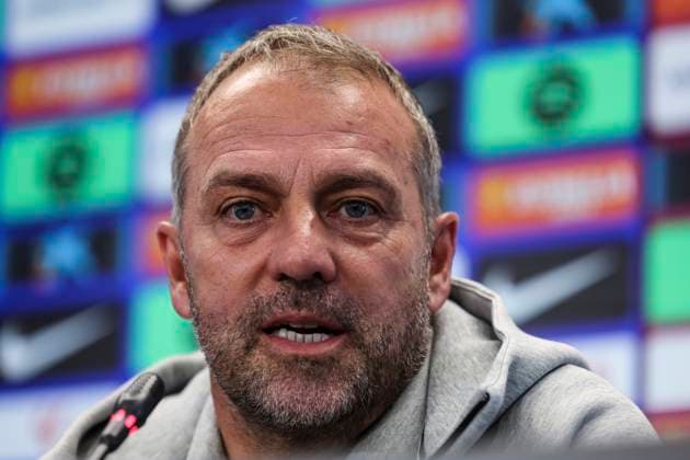 November 29, 2024, Sant Joan Despi, Barcelona, SPAIN: Hansi Flick, head coach of FC Barcelona, Barca attends his press conference, PK, Pressekonferenz during the training day of FC Barcelona ahead the Spanish League, La Liga EA Sports, football match against UD Las Palmas at Ciudad Esportiva Joan Gamper on November 29, 2024 in Sant Joan Despi, Barcelona, Spain. Sant Joan Despi SPAIN - ZUMAa181 20241129_zaa_a181_056 Copyright: xJavierxBorregox