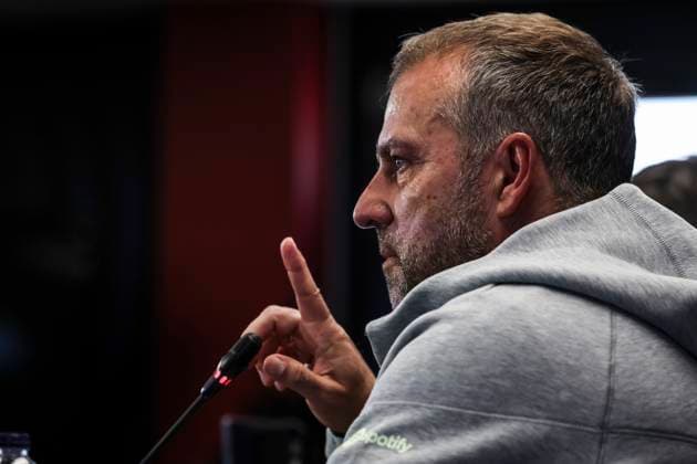 November 29, 2024, Sant Joan Despi, Barcelona, SPAIN: Hansi Flick, head coach of FC Barcelona, Barca attends his press conference, PK, Pressekonferenz during the training day of FC Barcelona ahead the Spanish League, La Liga EA Sports, football match against UD Las Palmas at Ciudad Esportiva Joan Gamper on November 29, 2024 in Sant Joan Despi, Barcelona, Spain. Sant Joan Despi SPAIN - ZUMAa181 20241129_zaa_a181_065 Copyright: xJavierxBorregox