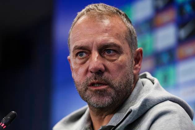 November 29, 2024, Sant Joan Despi, Barcelona, SPAIN: Hansi Flick, head coach of FC Barcelona, Barca attends his press conference, PK, Pressekonferenz during the training day of FC Barcelona ahead the Spanish League, La Liga EA Sports, football match against UD Las Palmas at Ciudad Esportiva Joan Gamper on November 29, 2024 in Sant Joan Despi, Barcelona, Spain. Sant Joan Despi SPAIN - ZUMAa181 20241129_zaa_a181_072 Copyright: xJavierxBorregox