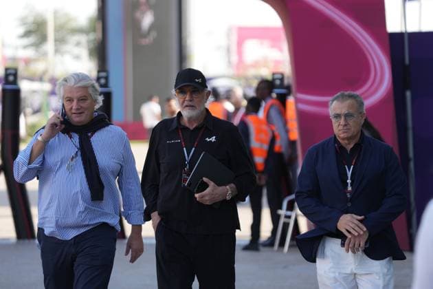 Formula 1 Qatar Airways Qatar Grand Prix 2024 29 11 2024, Losail International Circuit, Doha, Formula 1 Qatar Airways Qatar Grand Prix 2024 ,in the picture MotoGP Team Principal Paolo Campinoti, Prima Pramac Racing Team,Flavio Briatore, Alpine with Jean Alesi nordphotoxGmbHx xBratic nph00250