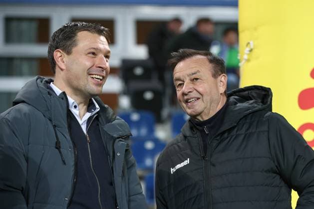 29 11 2024, xgox, Soccer 2 Bundesliga, 1 FC Magdeburg Hertha BSC Berlin emspor, v l Benjamin Weber Hertha, Sporting Director , Otmar Schork Magdeburg, Sporting Director DFL DFB REGULATIONS PROHIBIT ANY USE OF PHOTOGRAPHS as IMAGE SEQUENCES and or QUASI VIDEO Magdeburg