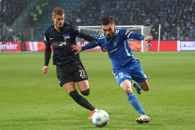 29 11 2024, xgox, Soccer 2 Bundesliga, 1 FC Magdeburg Hertha BSC Berlin emspor, v l Michael Cuisance Hertha, 27 , Samuel Loric Magdeburg, 2 duel, duel, fight, tackle DFL DFB REGULATIONS PROHIBIT ANY USE OF PHOTOGRAPHS as IMAGE SEQUENCES and or QUASI VIDEO Magdeburg