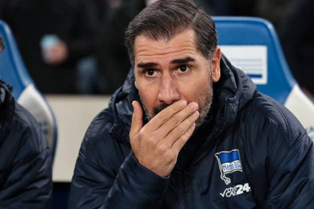 Coach Christian Fiel Hertha BSC Berlin 2 Soccer Bundesliga Season 2024 2025 1 FC Magdeburg vs Hertha BSC Berlin at the Avnet Arena in Magdeburg Soccer,Man,Men,Germany,29 11 2024