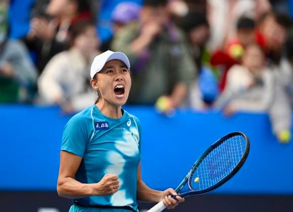 CHENGDU, CHINA - NOVEMBER 30: Zhang Shuai of China celebrates after winning the Women s Singles Final match against Guo Hanyu of China on day 6 of 2025 Australian Open Asia-Pacific Wildcard Play-off at Sichuan International Tennis Centre on November 30, 2024 in Chengdu, Sichuan Province of China.  Copyright: xVCGx 111533772444