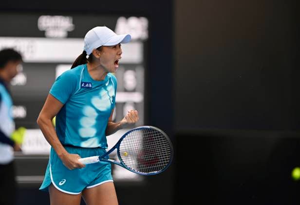 CHENGDU, CHINA - NOVEMBER 30: Zhang Shuai of China celebrates after winning the Women s Singles Final match against Guo Hanyu of China on day 6 of 2025 Australian Open Asia-Pacific Wildcard Play-off at Sichuan International Tennis Centre on November 30, 2024 in Chengdu, Sichuan Province of China.  Copyright: xVCGx 111533772445