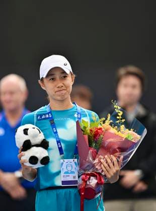 CHENGDU, CHINA - NOVEMBER 30: Champion Zhang Shuai of China poses for a photo after winning the Women s Singles Final match against Guo Hanyu of China on day 6 of 2025 Australian Open Asia-Pacific Wildcard Play-off at Sichuan International Tennis Centre on November 30, 2024 in Chengdu, Sichuan Province of China.  Copyright: xVCGx 111533772439