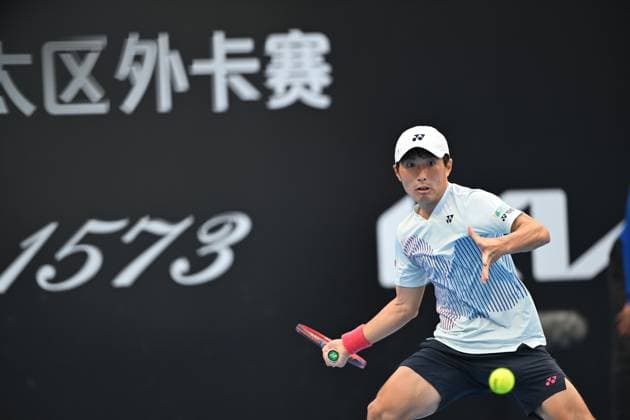 CHENGDU, CHINA - NOVEMBER 30: Rio Noguchi of Japan competes in the Men s Singles Final match against Kasidit Samrej of Thailand on day 6 of 2025 Australian Open Asia-Pacific Wildcard Play-off at Sichuan International Tennis Centre on November 30, 2024 in Chengdu, Sichuan Province of China.  Copyright: xVCGx 111533787215