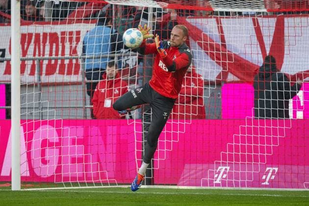 30 11 2024, Soccer 2 Bundesliga, Season 2024 2025, Matchday 14, 1 FC Köln vs Hannover 96 at RheinEnergieStadion in Cologne Marvin Schwaebe 1 FC Koeln, 01 during warm-up Important notice According to the regulations of the DFL German Football League and the DFB German Football Association, it is prohibited to use or have used photographs taken in the stadium and or of the match in the form of sequential images and or video-like photo series Foto Kirchner Media TH Copyright: xKirchner-Media THx