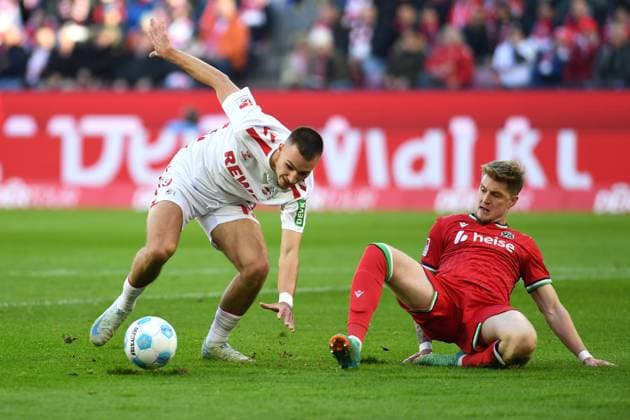 Tim Lemperle 1 FC Koeln and Josh Knight Hannover 96 battle for the ball during the 2 Bundesliga match between 1 FC Köln and Hannover 96 at RheinEnergieStadion on November 30, 2024 in Cologne, Germany Germany Photo by Ralf Treese DeFodi Images Tim Lemperle 1 FC Koeln and Josh Knight Hannover 96 battle for the ball during the 2 Bundesliga match between 1 FC Köln and Hannover 96 at RheinEnergieStadion on November 30, 2024 in Cologne, Germany Photo by Ralf Treese DeFodi Images DFB DFL REGULATIONS PROHIBIT ANY USE OF PHOTOGRAPHS AS IMAGE SEQUENCES AND OR QUASI VIDEO Defodi 521 KOEH9620241130 010 Defodi-521 DFB DFL REGULATIONS PROHIBIT ANY USE OF PHOTOGRAPHS AS IMAGE SEQUENCES AND OR QUASI-VIDEO.