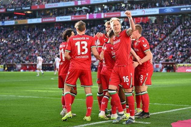Koeln, Rheinenergiestadion, 30 11 24, GER, Herren, 2 Bundesliga, Saison 2024 2025, 1 FC Koeln Hannover 96 Bild Jessic NGANKAM Hannover jubilates after his goal to 0 1 Only for editorial use DFL regulations prohibit any use of photographs as image sequences and or quasi video NRW Germany