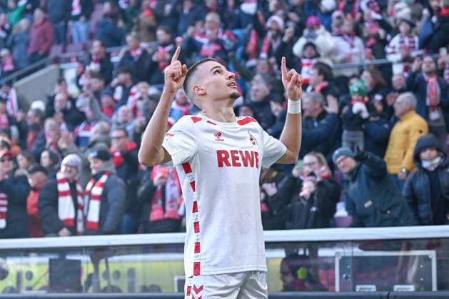 30 11 2024, Football, 2 Bundesliga, Matchday 14 Season 2024 2025, 1 FC Köln Hannover 96, Tim Lemperle 1 FC Köln celebrates the goal for 1 1 xRHR PHOTO TKx Copyright: RHR-FOTOx RHR-FOTO TK