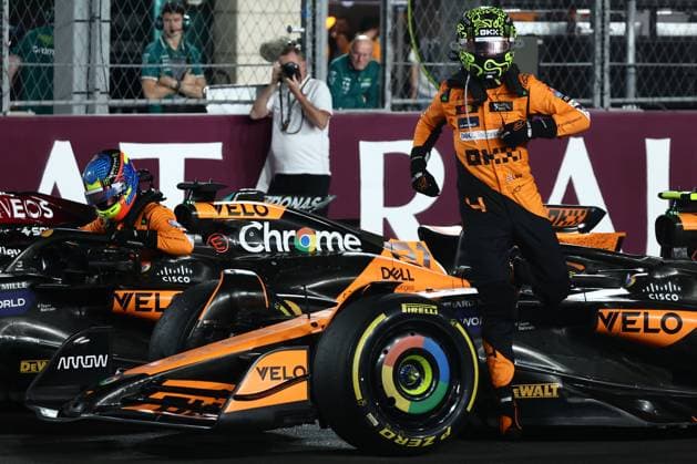 F1 Grand Prix Of Qatar 2024 Sprint Oscar Piastri and Lando Norris of McLaren after Sprint ahead of the Formula 1 Grand Prix of Qatar at Lusail International Circuit in Lusail, Qatar on November 30, 2024. Lusail Qatar  Copyright: xJakubxPorzyckix originalFilename:porzycki-f1grandp241130_npFgv.jpg