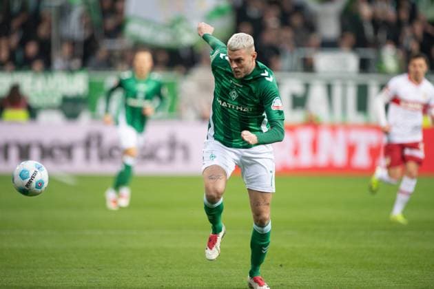Marvin DUCKSCH HB Action, Single action, Soccer 1 Bundesliga, Matchday 12, SV Werder Bremen HB VfB Stuttgart S 2 2 on 09 11 2024 in Bremen Germany DFL regulations prohibit any use of photographs as image sequences and or quasi video Â