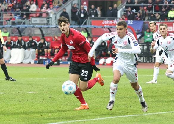 01 12 2024 Soccer Season 2024 2025 2 Soccer Bundesliga 14 Matchday 1 FC Nürnberg FCN Club Fortuna Düsseldorf 1895 F95 Sportfoto Zink DaMa xdaxmax DFL regulations prohibit any use of photographs as image sequences and or quasi video only for editorial use Janni Serra 23, 1 FC Nürnberg FCN Giovanni Haag 6, Fortuna Düsseldorf F95