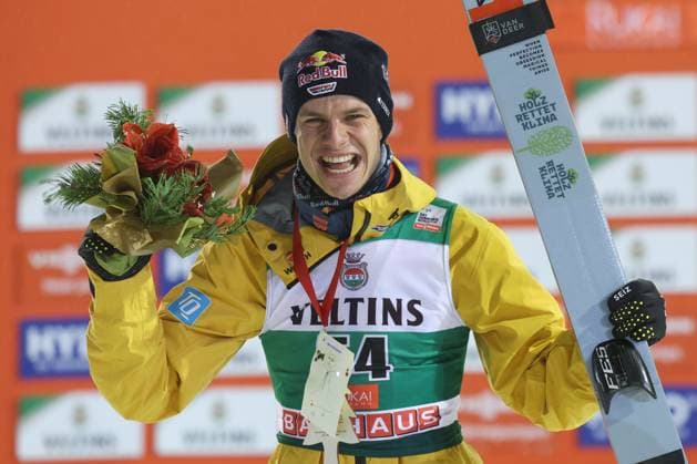 Bilder des Jahres 2024, Sport 12 Dezember Sport Themen der Woche KW48 Sport Bilder des Tages NORDIC SKIING - FIS WC Ruka, Nordic Opening KUUSAMO,FINLAND,01.DEC.24 - NORDIC SKIING, Ski jumping, Skispringen, Ski, nordisch - FIS World Cup, Nordic Opening, large hill, men. Image shows the rejoicing of Andreas Wellinger (GER).  GEPAxpictures xHaraldxSteiner