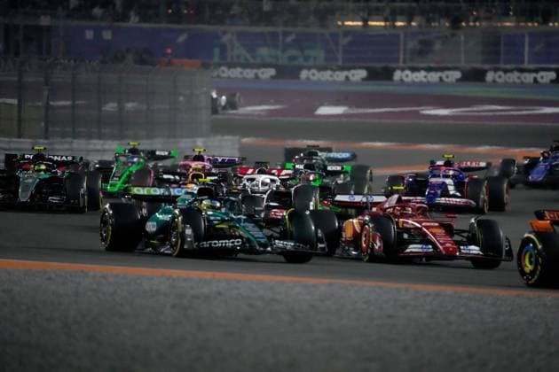 01 12 2024, Losail International Circuit, Doha, Formula 1 Qatar Airways Qatar Grand Prix 2024 ,pictured Fernando Alonso ESP , Aston Martin Aramco Cognizant Formula One Team, Carlos Sainz Jr ESP , Scuderia Ferrari HP, Liam Lawson NZL , Visa Cash App RB Formula One Team, Kevin Magnussen DNK , MoneyGram Haas F1 Team, Lewis Hamilton GBR , Mercedes AMG Petronas Formula One Team Photo by Hasan Bratic DeFodi Images Defodi 506 20241201 hbr 0327 Defodi-506