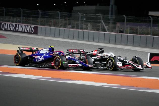 01 12 2024, Losail International Circuit, Doha, Formula 1 Qatar Airways Qatar Grand Prix 2024 ,in the picture Yuki Tsunoda JPN , Visa Cash App RB Formula One Team, Kevin Magnussen DNK , MoneyGram Haas F1 Team Photo by Hasan Bratic DeFodi Images Defodi 506 20241201 hbr 1130 Defodi-506