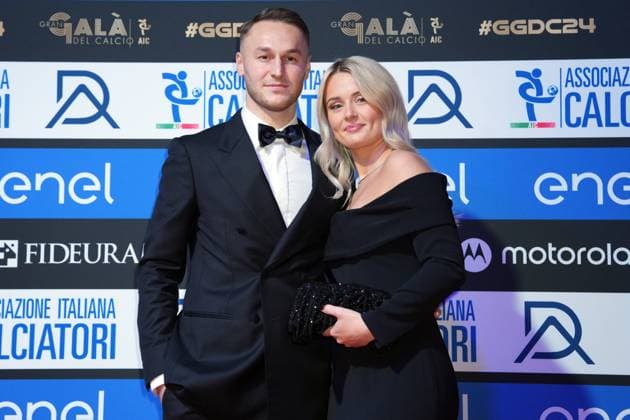 Teun Koopmeiners and wife at AIC Soccer Gala and awards ceremony, Milan, December 02 , 2024  Copyright: xGianxMattiaxD Albertox LaPressex