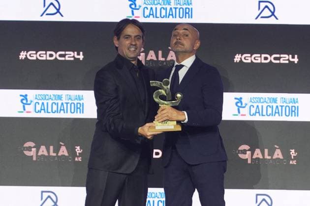 Simone Inzaghi, best coach and Luciano Spalletti at AIC Soccer Gala and awards ceremony, Milan, December 02 , 2024  Copyright: xGianxMattiaxD Albertox LaPressex