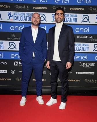 Milano, Red Carpet Galà del calcio AIC 2024 - Emanuele Stivala e Fabio Tocco, i due fondatori di Che Fatica La Vita Da Bomber  Copyright: xAlbertoxTerenghix xipa-agency.nex xVenezia2020x 0782902263st