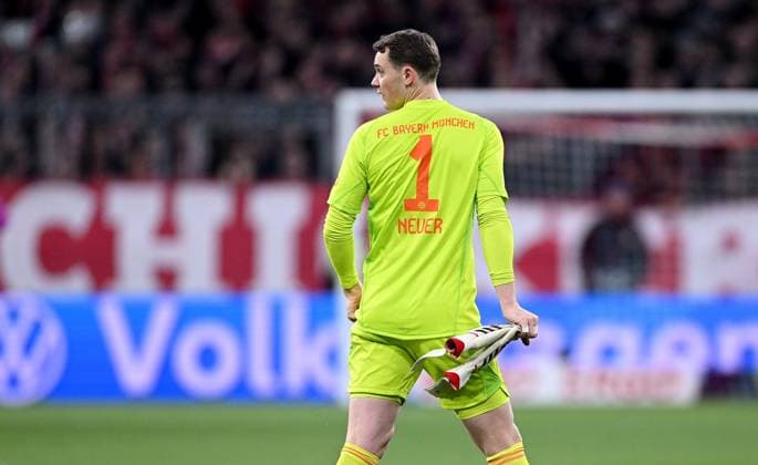Football DFB Cup Round of 16 Season 2024 2025 FC Bayern Muenchen Bayer 04 Leverkusen 03 12 2024 Goalkeeper Manuel Neuer FC Bayern Muenchen leaves the pitch after his red card