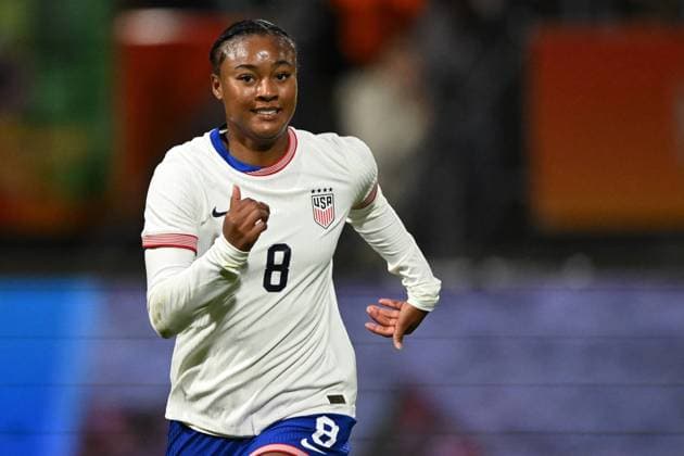 DEN HAAG - Jaedyn Shaw of USA during the friendly Interland match between the Netherlands (v) and USA (v) at Bingoal Stadium on December 3, 2024 in The Hague, Netherlands. ANP Hollandse Hoogte International Friendly, Länderspiel, Nationalmannschaft 2024 xVIxANPxSportx xGerritxvanxKeulenxIVx 514917100 originalFilename: 514917100.jpg