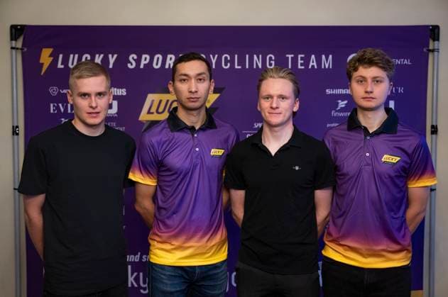 STOCKHOLM, SWEDEN 20241205 Cyclists Axel Källberg, Amir Ansari, Edvin Lovidius and Carl Kagevi who are some of the athletes in the new professional cycling team Lucky Sports that aims to participate in the Tour de France and other of the biggest cycling races STOCKHOLM SWEDEN x10050x  Copyright: xPontusxLundahl TTx LUCKY SPORT CYCLING TEAM