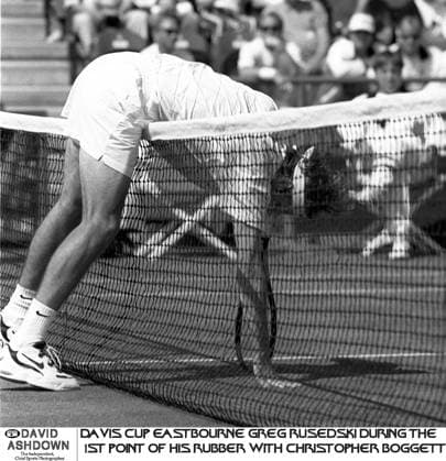 Archivbilder der Woche SPORT KW49 Attention: Date of recording according to label. Tennis Davis Cup Eastbourne 1995 Greg Rusedski TennisDavis Cup Eastbourne 1995 Greg Rusedski during the tie against Monaco Copyright: xDavidxAshdownx DMGTCHPDPICT000349677105