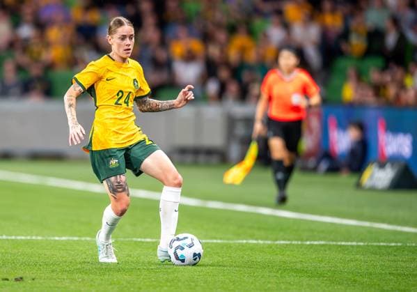 Australia Vs Chinese Taipei in Melbourne, Australia - 04 Dec 2024 Australia s Sharn Freier seen in action during the friendly football match between Australia Matildas and Chinese Taipei at AAMI Park. Final score: Australia 3:1 Chinese Taipei Melbourne Australia Copyright: xOlivierxRachonx xSOPAxImagesx Matildas2024-AAMI-44739-olivierrachon