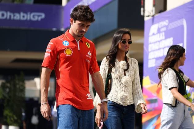 December 6, 2024, Abu Dhabi, United Arab Emirates: Charles Leclerc of Ferrari and his girlfriend Alexandra Saint Mleux arrive in the paddock ahead of Formula 1 Abu Dhabi Grand Prix at Yas Marina Circuit on December 6th, 2024 in Abu Dhabi, United Arab Emirates. Abu Dhabi United Arab Emirates - ZUMAz156 0783530344st Copyright: xBeataxZawrzelx